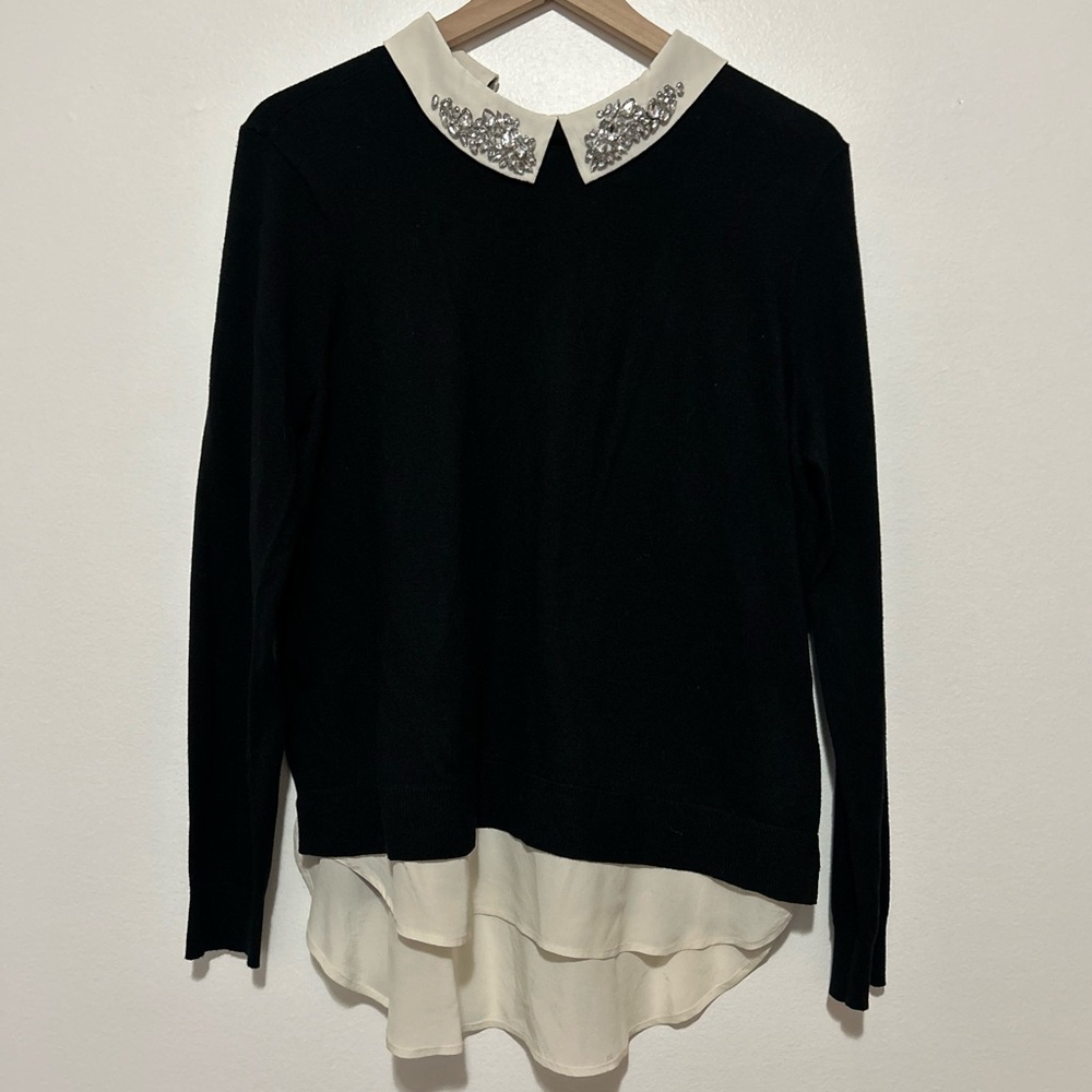Ted Baker size 3 layered blouse with rhinestone